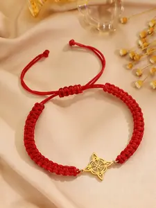 Elegant Handmade Woven Geometric Design Adjustable Bracelet, Perfect Gift for Family & Friends, Casual All-Season Accessory, Unique Weaved Design, Friendship Bracelet