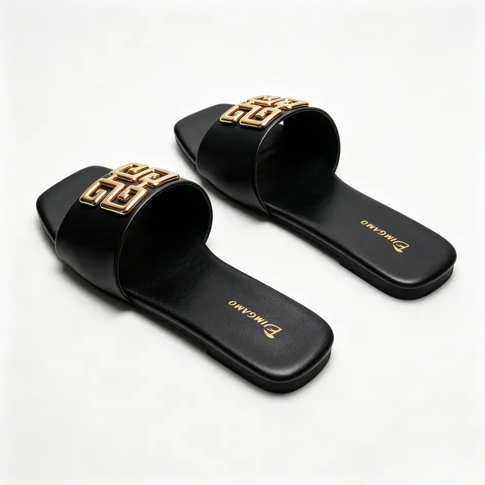 Women's New Flat Sandals, Summer, Hardware Decorative Fasteners, Rubber Sole, Multiple Colors, Perfect Gift for Valentine's Day, Casual Fashion Footwear, Comfortable Shoes