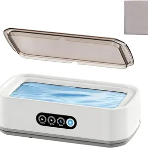 Ultrasonic Jewelry Cleaner Machine, Mini Ultrasonic Cleaner 49khz, Suitable for Glasses, Jewelry, Rings, Earrings, Contact Lenses, Retainers, Dentures