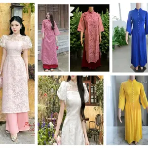 Vietnamese Ao Dai M47 With Pants For Women ( Vietnamese Size ) / Áo Dài Cách Tân Truyền Thống Việt Nam/ Girl Ao Dai / Luna Ao Dai