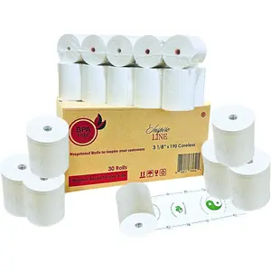 3 1/8 x 190 Thermal Receipt Paper Rolls Compatible with   Systems Clover Station Square Station Toast  (30 rolls per case)