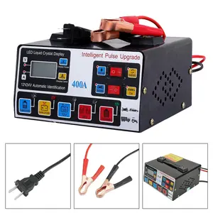 Heavy Duty 400A Battery Charger 12V/24V Automatic Pulse Repair, 220W Fast Charging, Digital Display, Auto/Manual Mode, Full Protection for Car Truck Lead-Acid Batteries