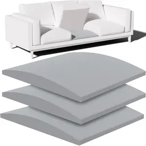Couch Cushion Support for Sagging Couch Seat 20x20x2in High Density Foam Furniture Seat Sagging Repair Insert Trapezoid 40D Grey Set of 3