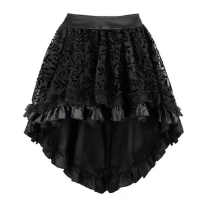 Renaissance Skirt High Low Outfits Steampunk Skirts Costume for Women Pirate Dressing Saloon Girl Costumes 7056-T1