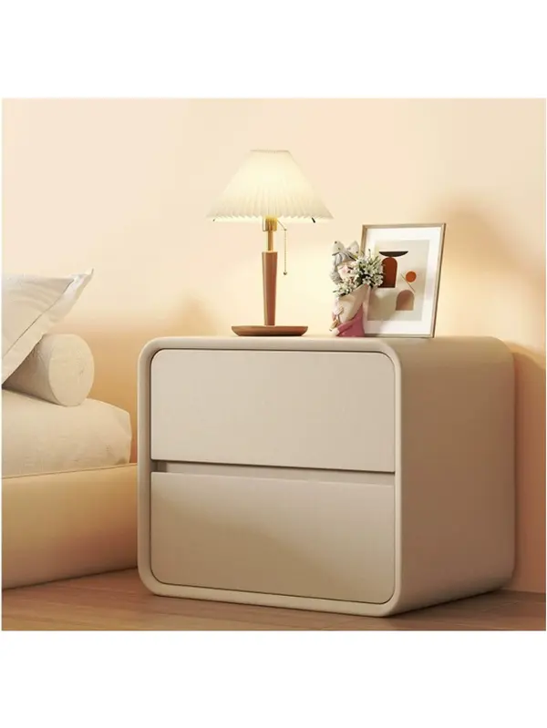 Chic Cream White Wooden Nightstand