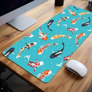 Colorful Koi Fish Gaming Mouse Pad Extra Large Computer Mouse Pads for Desk xxl Mouse Pad for Laptop Big Mouse Pad Extended Mouse Pad with Non - Slip Rubber Base Stitched Edge for Home and Office