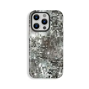 Trendy Hard Phone Case with Millennial Style Disco Light Texture Pattern, Y2k, Cool Protective Case, Gift for Him or Her, Shockproof, Double Shell Anti-drop, Wear Resistant, Phone Case Suitable for Iphone 11/12/13/14/15/16/17 Pro Promax Plus Air