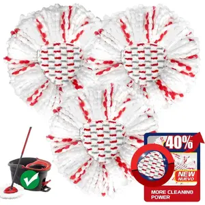 For O-Cedar EasyWring 1-Tank System 3 Pack Spin Mop Heads Refills with Scrubbing Pad Built-in Scrub Mop Deep Cleaning o cedar 40% More Efficient