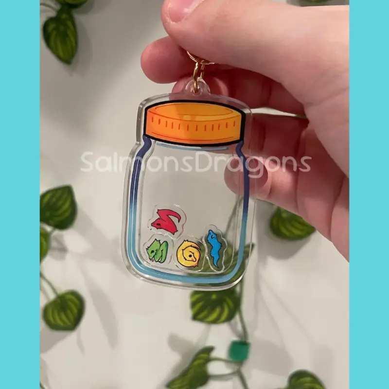 Jar of Worms Shaker Keychain