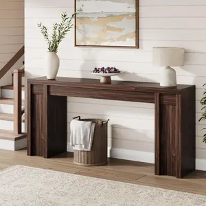 Garvee 70.9'' Entryway Table, Wooden Farmhouse Console Table, Thick Sofa Table Behind Couch Table, Long Console Tables for Entryway Living Room, Walnut