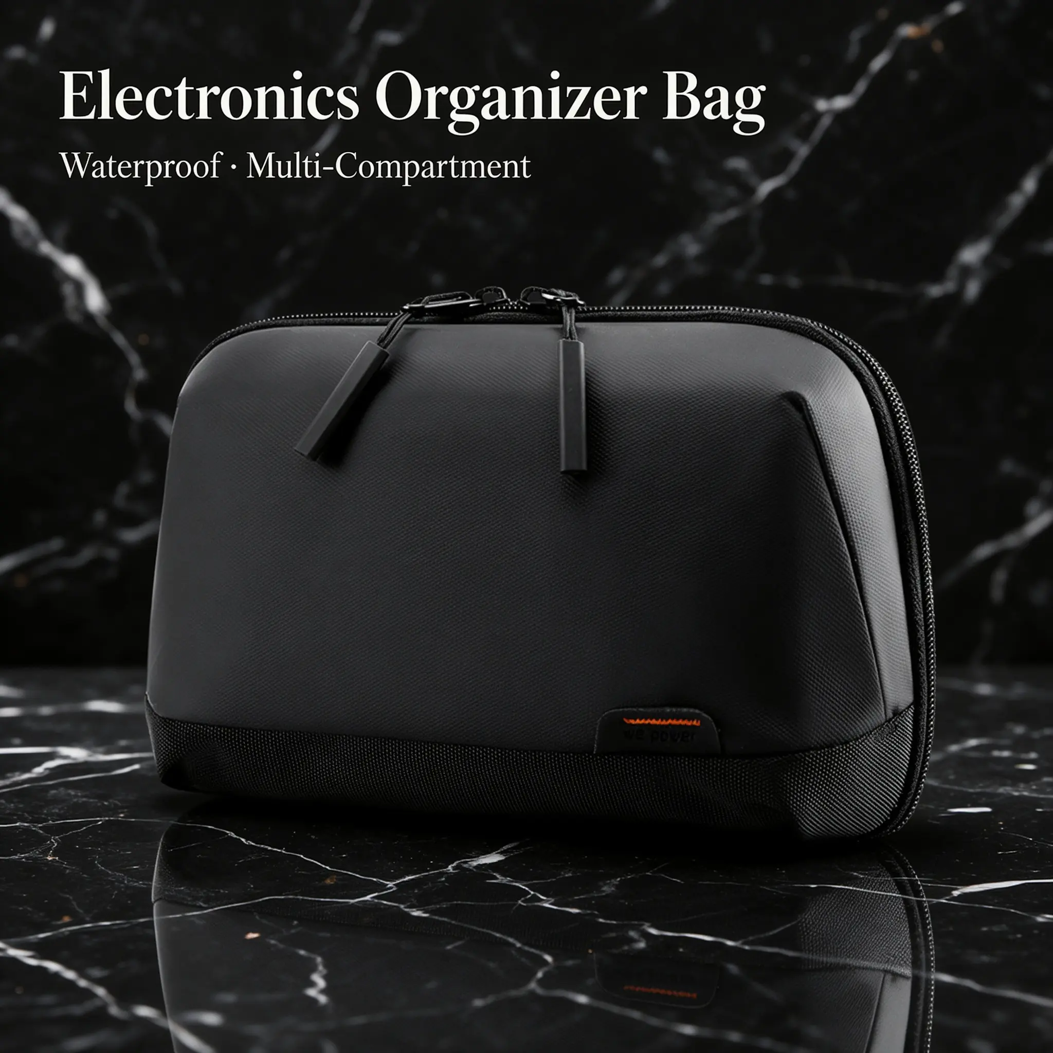 Waterproof Electronics Organizer Bag - Travel Cable Organizer Pouch , Portable Tech Accessories Case for Cables Charger Earbuds Power Bank, Compact Storage Bag for Work & Travel