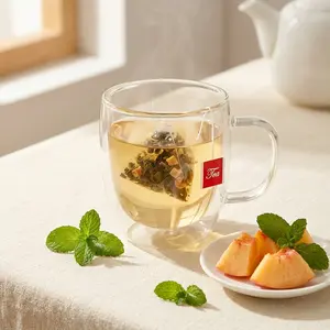 Peach Oolong Tea Bags, 30 Count 90g, Natural White Peach & Oolong Blend, Light Fruity Flavor Easy Brew Sachets