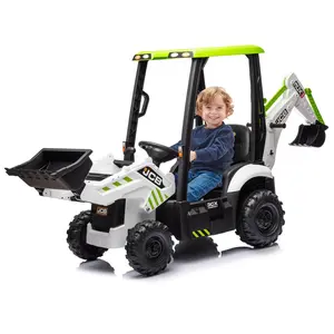 Gaomon 4-in-1 Electric Construction Ride-On Toy Vehicle, Excavator & Bulldozer Combo with Remote Control, Adjustable Seat, and Durable Wheels
