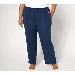 Cuddl Duds Variegated Rib Smocked Waist Lounge Pants