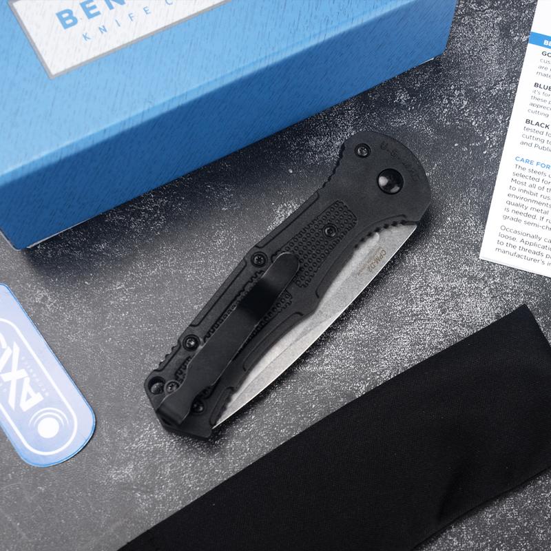 BM9070 CLA Utility Button Lock Folding KnifeD2 Steel Battlewash BladeBladeNon-slip Nylon Fiber HandleMultifunctional Utility Tool for OutdoorFishing Camping EDC Tool, EDC Sharp Folding Knife