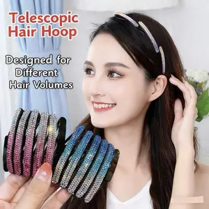 Retractable and foldable headband for women, crushable hair clip for washing face, retractable hair ornament, new style for 2025.