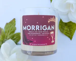 Morrigan Inspired Candle 9oz Glass Candle - ACOTAR Rose and Raspberry Scented - Gift Ideas - Bookish - Enemies to Lovers - A Court of Thorns and Roses