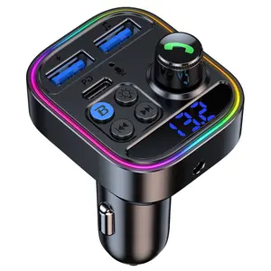 Car FM Transmitter Wireless Handsfree Calling, Support USB Flash Drive,AUX Audio MP3 Player, Type C PD 30W Fast Charging Dual USB Car Charger, USB Mobile Charger