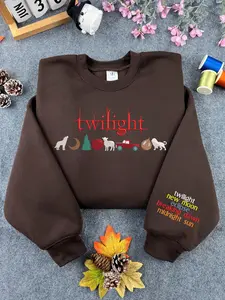 The Twilight Saga Embroidered Sweatshirt - Eclipse, New Moon, Breaking Dawn, Midnight Sun, Vampire Romance Bookish Pullover
