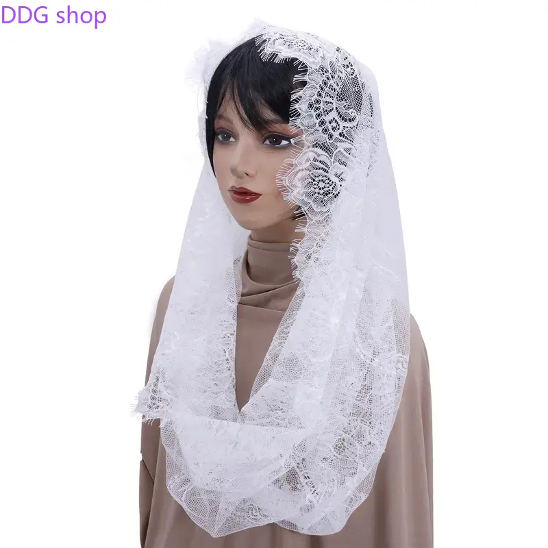 Women’s Spring Summer Black & White Two‑Tone Round Eyelash Lace Veil, Breathable Sheer Decorative Face Covering, Lightweight Stylish Head Accessory, Versatile for Daily Outfits, Party Events, Wedding Occasions and Casual Street Styling