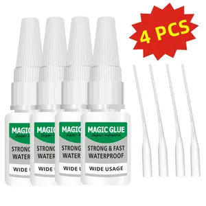 4PCS All-Purpose Super Glue, Cyanoacrylate Nail,Magic,Shose Glue Welding High-Strength Super Glue Gel, Strong & Instant Bond, Fast Dry, Repair Glue for Shoes, Ceramics, Porcelain, Metal, Plastic, Wood, Leather, Glass, 3D Printed Models