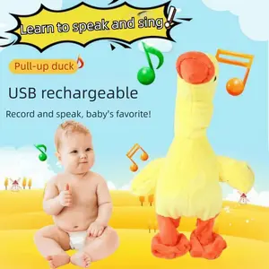 138 Music Talking Duck Toy Multifunctional Electric Walking Plush Duck Soft Plush Educational Singing Duck Baby Toy Baby Toys