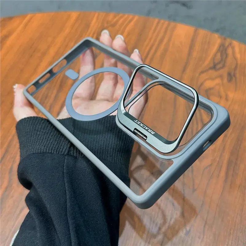 Magnetic Shockproof Clear Case for Samsung Galaxy S26/S25 Ultra/S24/S23/S22Ultra S25EDGE Series - Camera Ring Stand, Anti-Yellowing Acrylic & TPU Protective Cover, Viral Wireless Charging Compatible, Durable Phone Protection, Highquality Cover