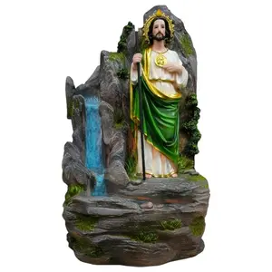 San Judas 18" Inches Tall Water Fountain with Light Classic Estatua - Detailed Figure Saint Jude Fuente Brand New Religious Decor Patron Saint