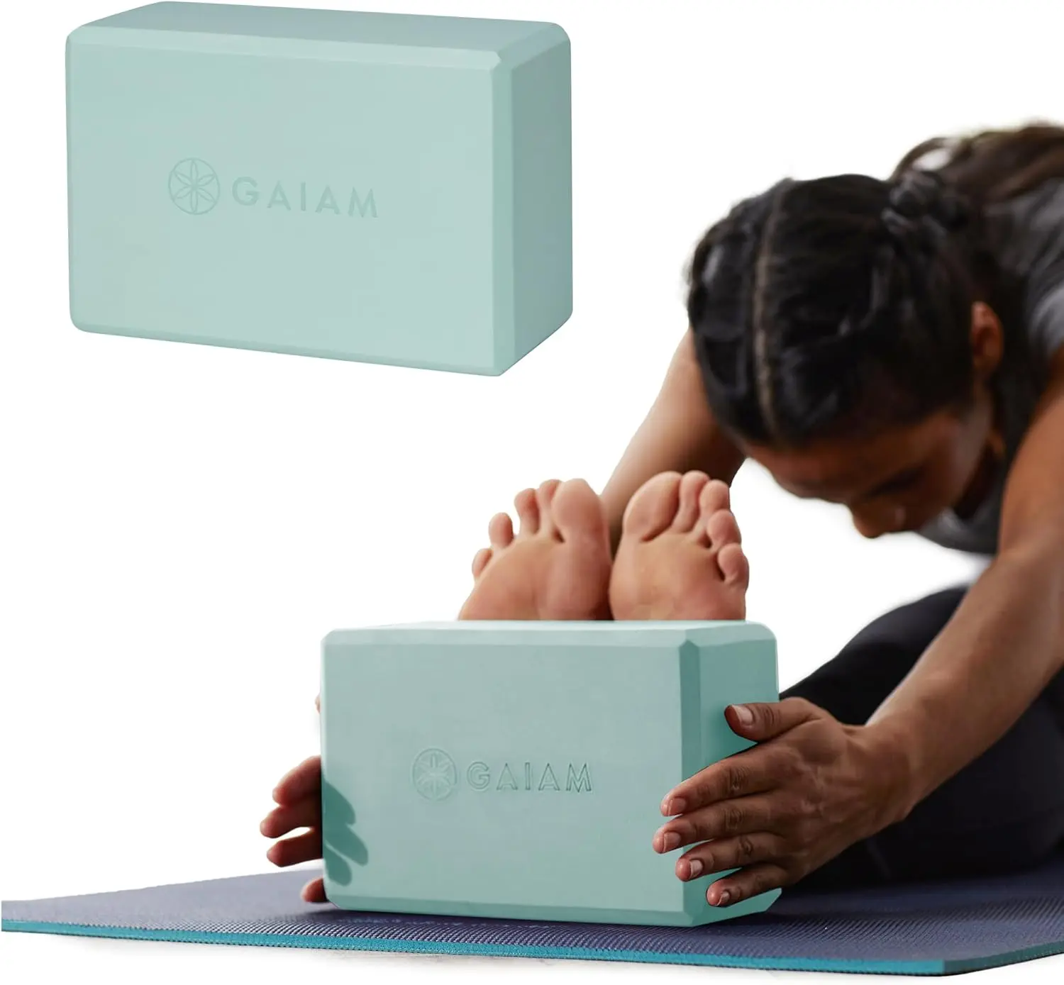 Yoga Block, EVA Foam for Balance & Stretch (1 Block, Lagoon)