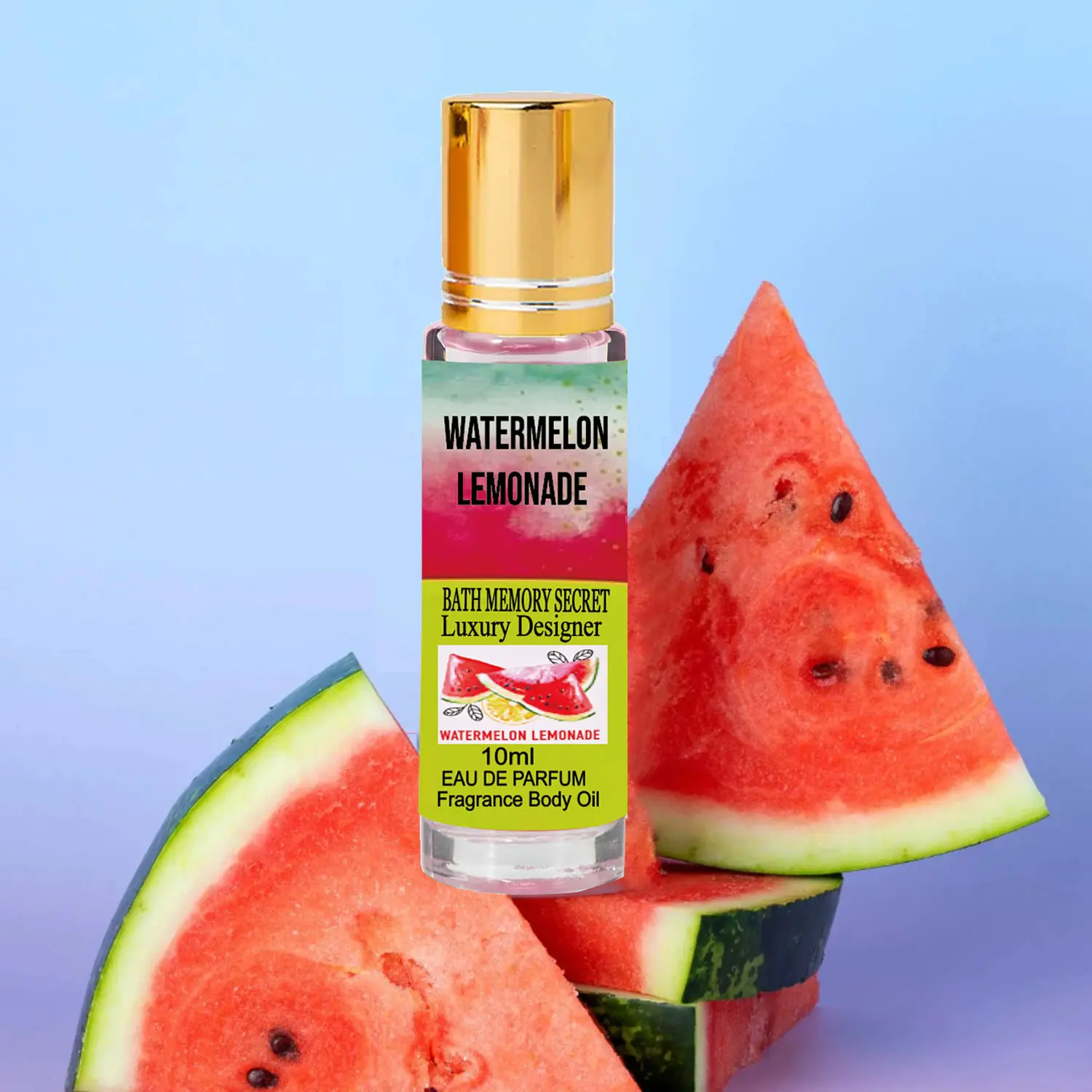 10ML Watermelon Lemon Scented Aroma Essential Oil Aromatherapy, Sweet Citrus Fresh Flower Fragrance, Citrus Aromatic, Concentrated 20%, Mini Travel Size, Perfect Gift, Gift Ready