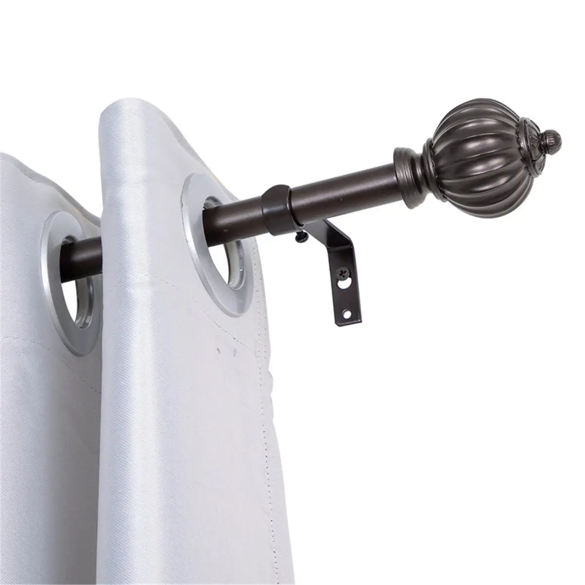 212 MAIN Wall Mounted Metal Curtain Rod Complete Kit - Interior Decoration Accessories, 3/4 Inch Telescopic Curtain Rod, Adjustable 28-48 Inch, Oil Rubbed Bronze Tapestry Pole, Decorative for Bedrooms, Living Rooms, Adjustable Curtain Rods, Curtain Rods F