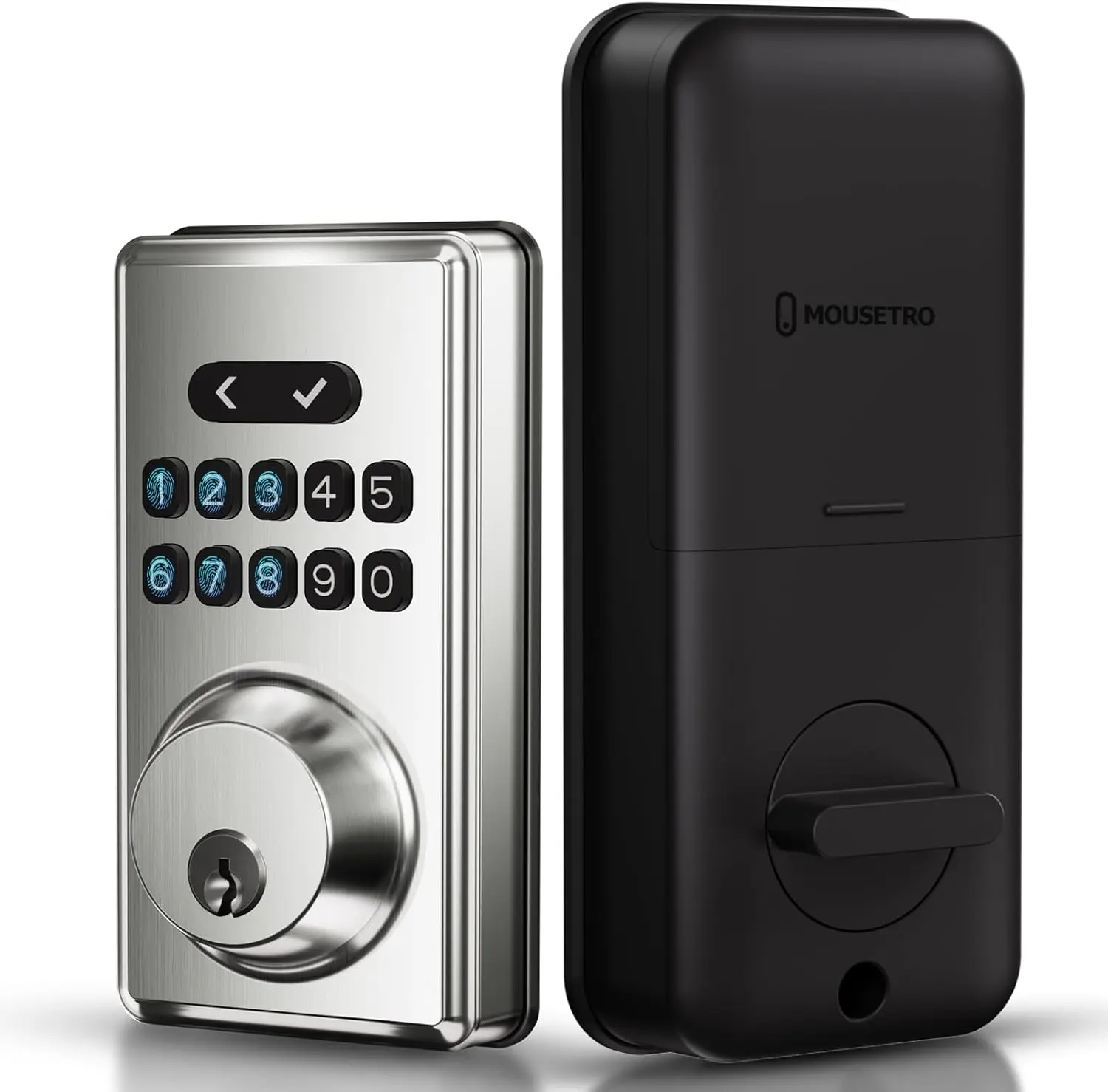 Satin Nickel Digital Keypad Deadbolt Door Lock - Keyless Entry Smart Device with 1-Time Passcode, Passage Mode, Anti-Peeping, Auto-Lock, Silent Electronic Functions for House, Apartment
