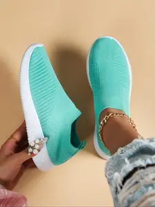 Women's One-Step Sport Shoes, High Elastic Memory Foam Insole, Comfortable Walking Sneakers, Casual Daily Wear Footwear, Mesh Walking Shoes, Lightweight Walking Shoes, Lightweight Comfy Shoes