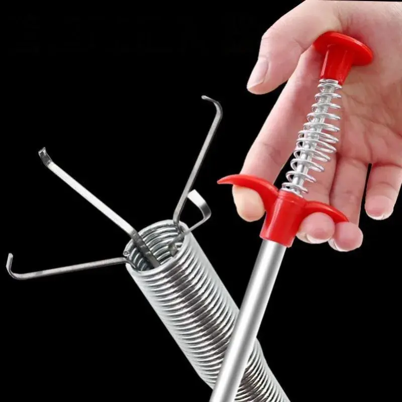 90cm Hand Pinch Cleaning Sewer Pipe Plunger Hand Pinches Four Claws Pipe Opener Drains Four Claw Telescopic Bathroom Accessories Home Heavy Duty