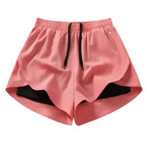 Women’s Summer Faux Two-Piece Anti-Exposure Sports Shorts — Stylish, Versatile, Quick-Dry, Breathable Running/Fitness/Yoga Double-Layer Thigh-Length Shorts