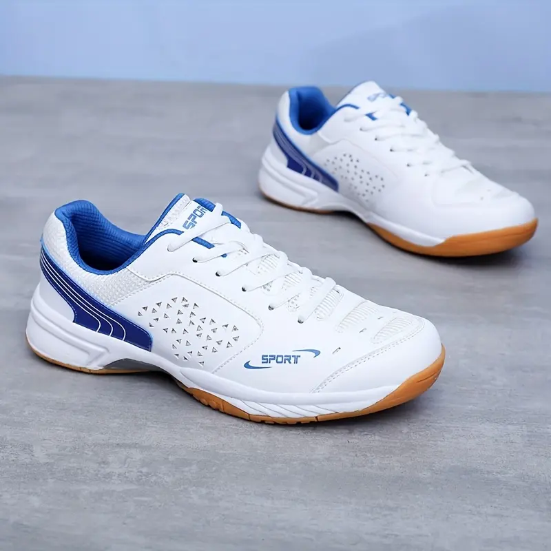 Synthetic Badminton Shoes for Male and Female Players, Wear-Resistant Sneakers with Anti-Slip EVA Sole for All Seasons Indoor Court Sports, Couple's Style