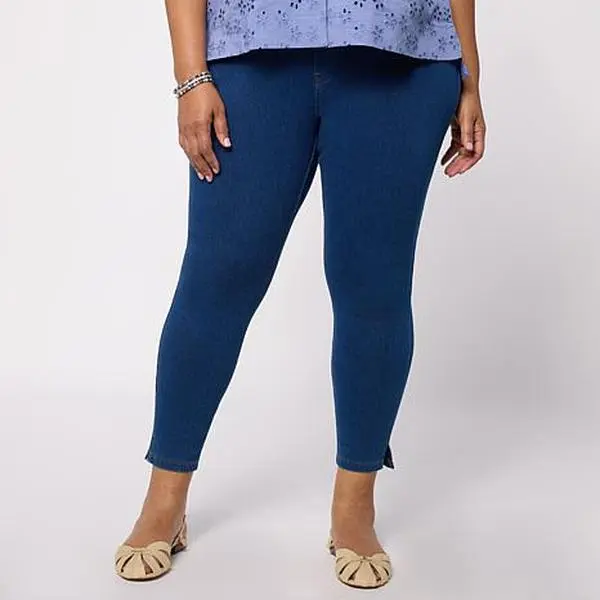 Hue Classic Denim Skimmer Legging with Side Slits