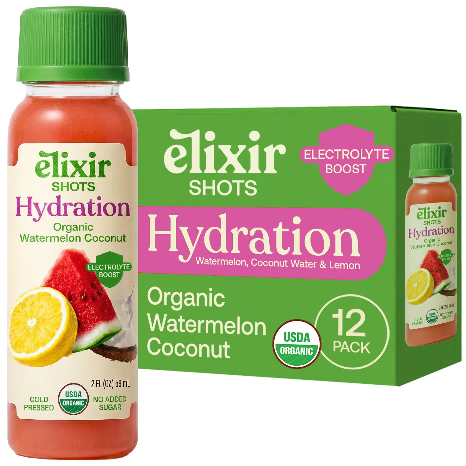 Elixir Shots, Coconut Water Sports Beverage - Hydrating Drink for Active Lifestyles
