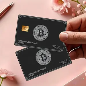 Stylish Black Bitcoin Credit Card Sticker Used for EBT, Transportation, Keys, Credit Cards, Debit Cards, Card Skins, Scrapbook Stickers, Protect Bank Cards, No Bubbles, High Quality, Suitable for Small Chip Cards