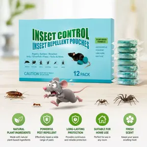 Natural Aromatic Camphor Peppermint Pest Repellent Pouches - Long-Lasting Rodent & Insect Control, Humane Auto-Reset Mouse Trap Bait Bags, Indoor Odor Remover for Home, Outdoor Multi-Pest Protection