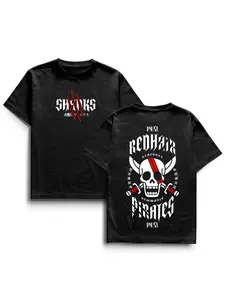 One Piece Four Emperors Shanks Logo Printed Short Sleeve T-Shirt for Men Women 2026 Summer Oversized Y2K Casual Streetwear Top