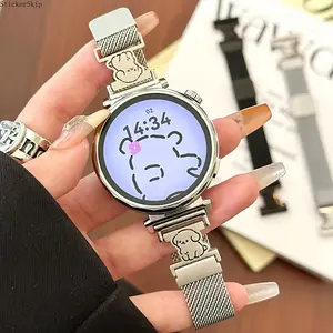 2026 Cute Puppy & Kitten Milanese Watch Band – Magnetic Slim Stainless Steel Strap for Galaxy, Garmin, omi & Amazfit (18mm/20mm/22mm)