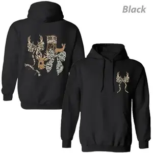 Hunting Season Bow Coquette Hoodie with Deer Design, Camo Hoodie for Women, Perfect for Outdoor Adventures, Apparel Made In The USA - KitchenEra