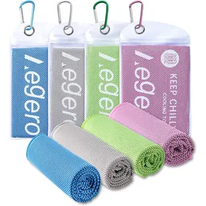 4 Pack Cooling Towel (40"x12"), Cooling Neck Wraps, Soft Breathable Chilly Ice Microfiber Towels for Yoga, Sport, Running Gym, Camping, Fitness, Workout & More Activities (Multicolor1)