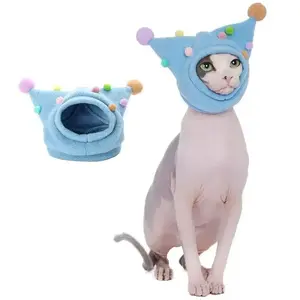 Cat Fleece Funny Hats with pom-poms Cats Warm Hats