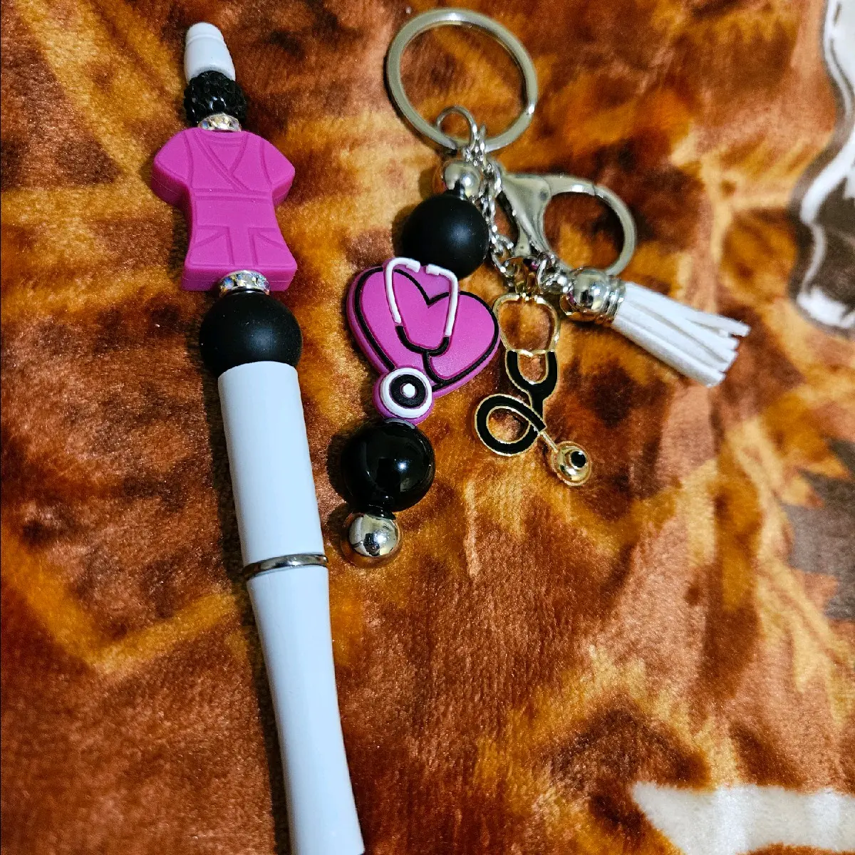beaded healthcare pens and keychains