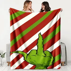 Cool Style Lynch Funny Theme Blanket, Multi-Color Polyester Fabric, Perfect for Sofa Relaxation, Ideal Gift for Grinch Fans