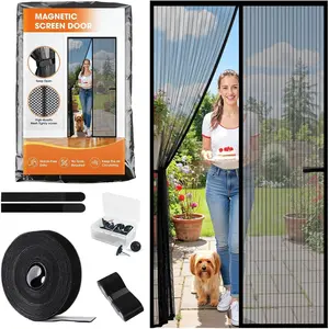 Screen Door, Screen Door Mesh, Heavy-Duty Mesh Curtain, Door Net Keep  Out, Hands Free Partition, Screen Size 38" x 83", Fits 36" x 82" Doors, Pet &  Friendly, Black