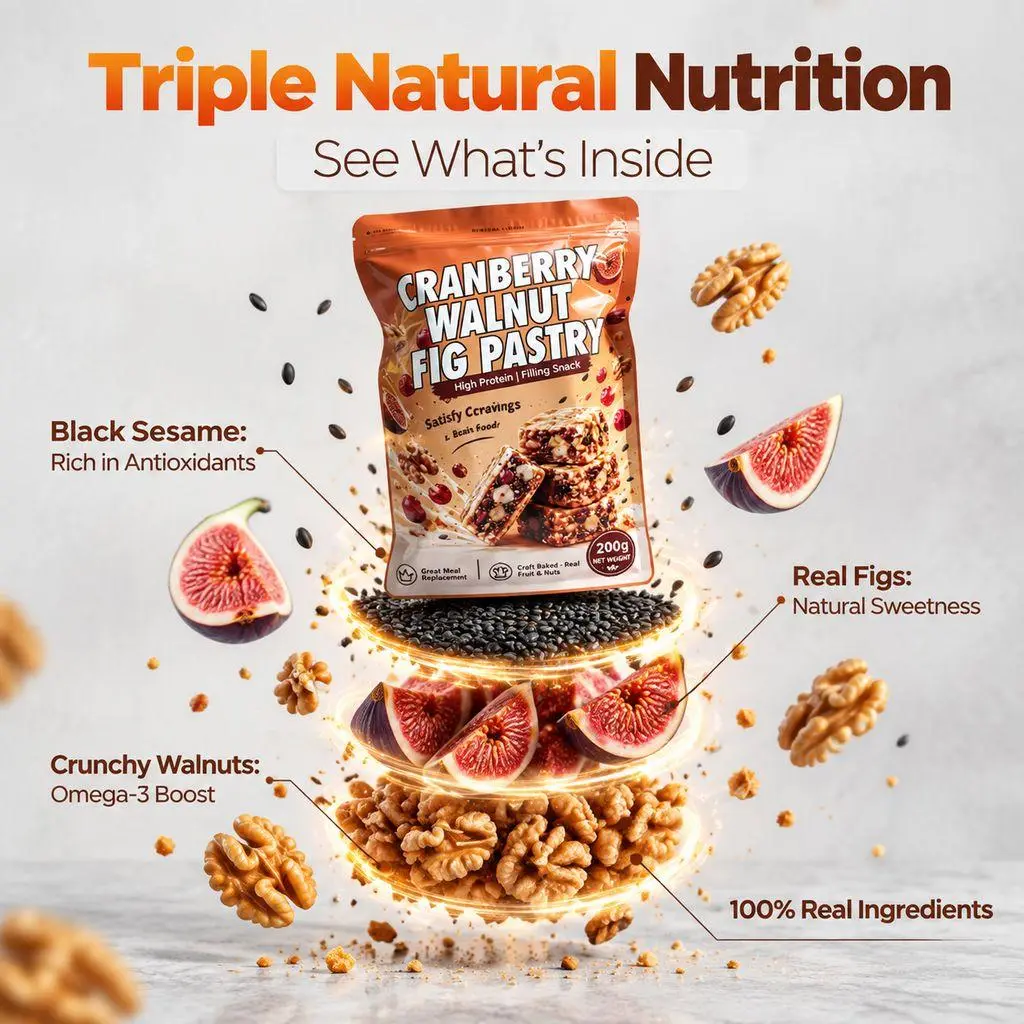Premium Superfood Bar: Black Sesame, Fig & Walnut Fusion
