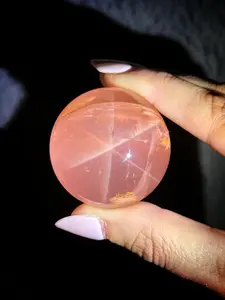 Six Star Garden Rose Quartz Sphere - #1